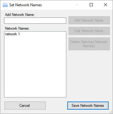 Set network names window